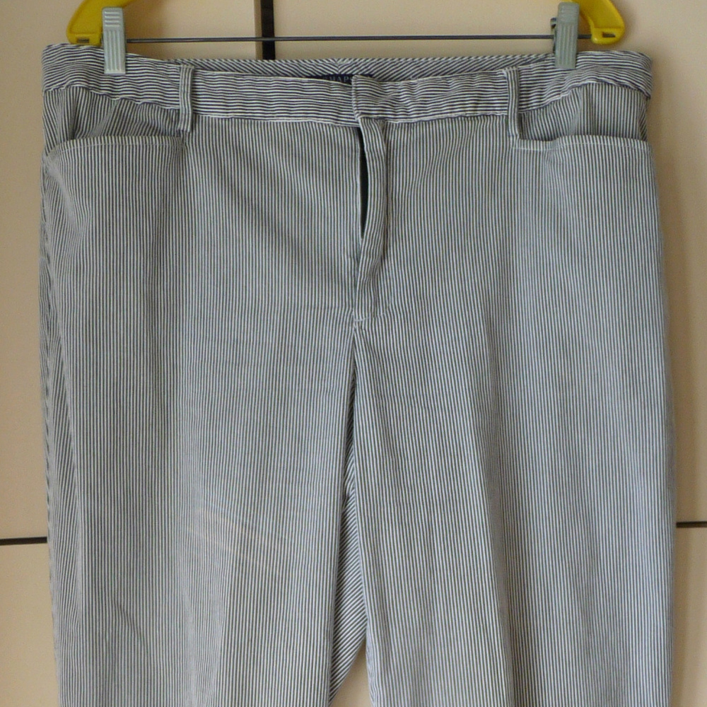 Chaps gray white cord pants 16 tapered tailored